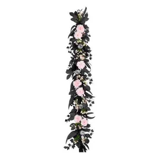 6ft. Pretty Morbid Pink Carnation Halloween Garland {4}