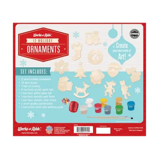 Works of Ahhh... Wood Painting Kit - 12 Holiday Ornaments {3}