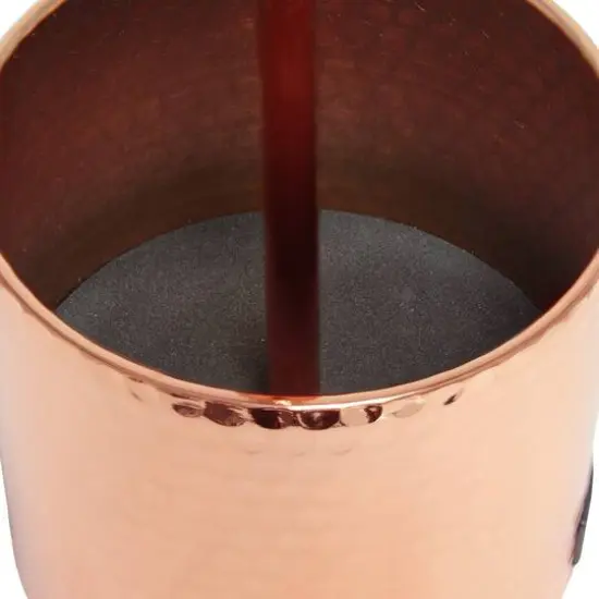 Simple Designs 18.5" Hammered Metal Container Base Table Lamp with USB Charging Port White/Rose Gold {10}