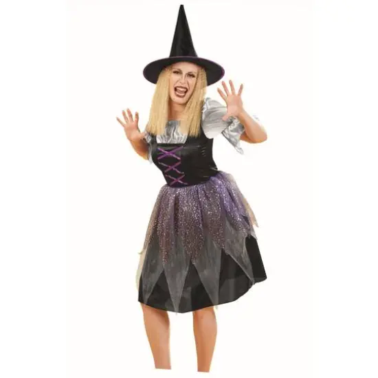 Medium Black & Purple Witch Women's Costume {4}