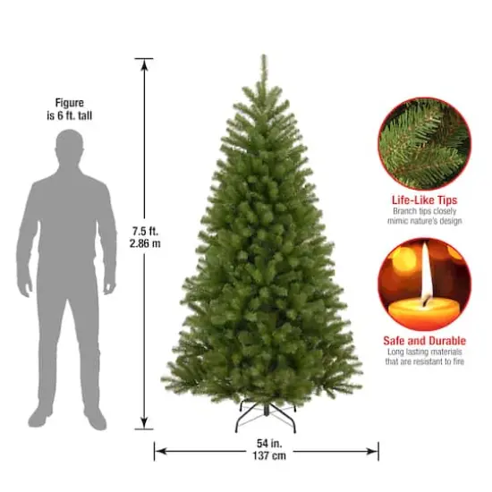 7.5ft. Unlit Hinged North Valley Spruce Medium Artificial Christmas Tree {7}