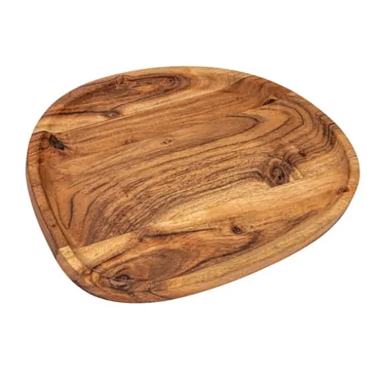 Hello Honey&reg; 11.75" Natural Acacia Wood Oval Serving Tray {1}