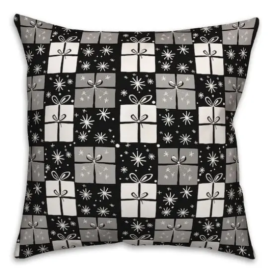 Neutral Present Pattern 18" x 18" Spun Poly Pillow {1}