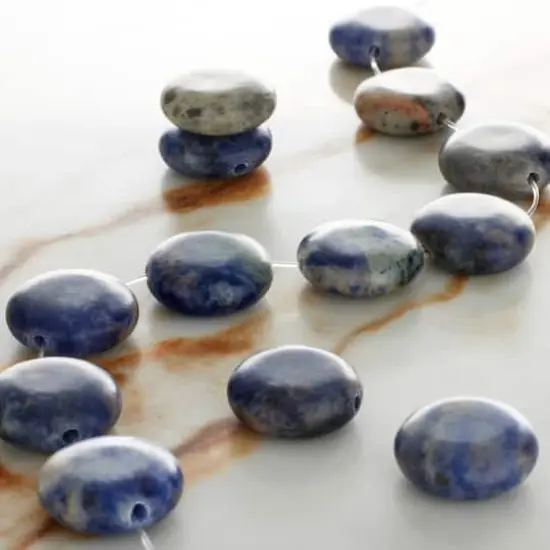Sodalite Coin Beads, 14mm by Bead Landing&trade; {3}
