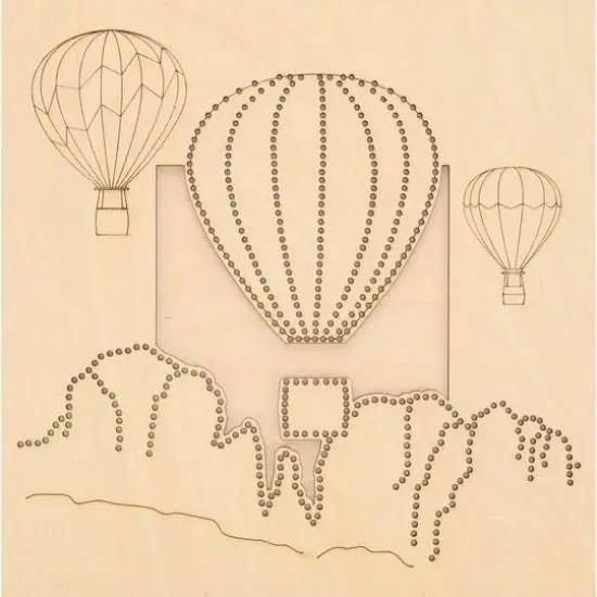 Leisure Arts&reg; Intermediate Air Balloon Wood Stitchery Panel Kit {5}