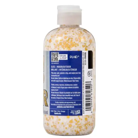 FolkArt&reg; Drizzle&trade; Pre-Mixed Acrylic Pouring Paint, 9oz. Gypsy Gold Glitter {11}