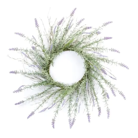 28" Lavender Floral Twig Wreath {1}
