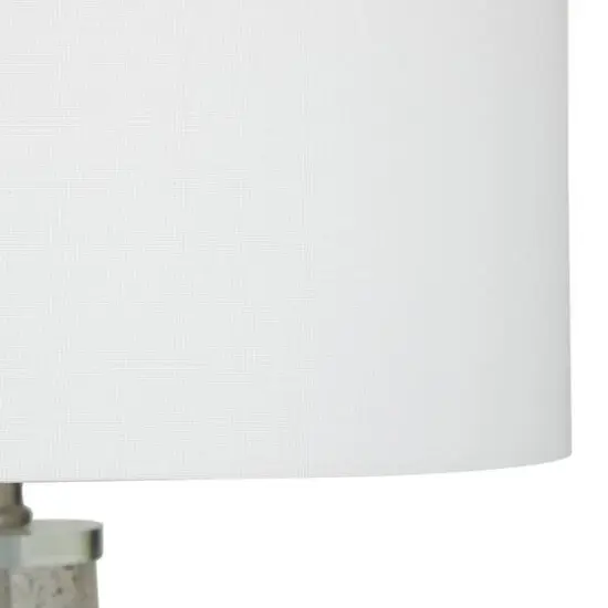 Gray Glass Table Lamp with Drum Shade Set of 2 15", 25" {6}