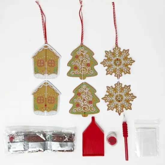 3D Gingerbread Ornament Diamond Art Kit by Make Market&reg; {3}