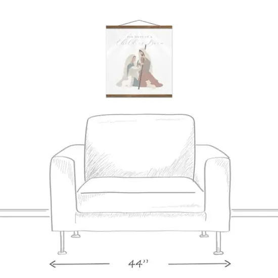 Nativity Child 16x16 Teak Hanging Canvas {4}