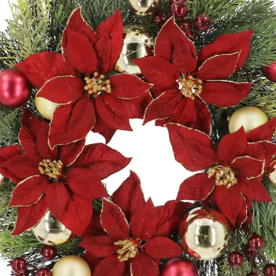 24" Poinsettia Wreath by Ashland&reg; {3}