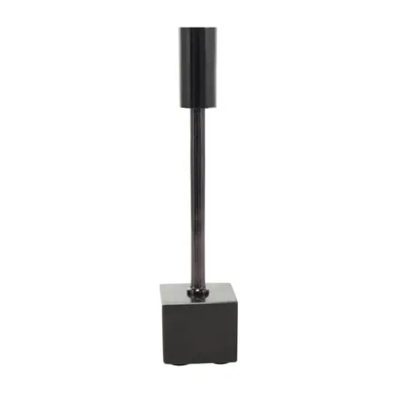 Black Aluminum Slim Candle Holder with Block Base Set {9}