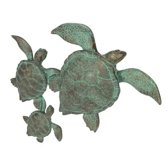 Hello Honey&reg; Teal with Verdigris Finish Turtle Family Wall D&eacute;cor {1}