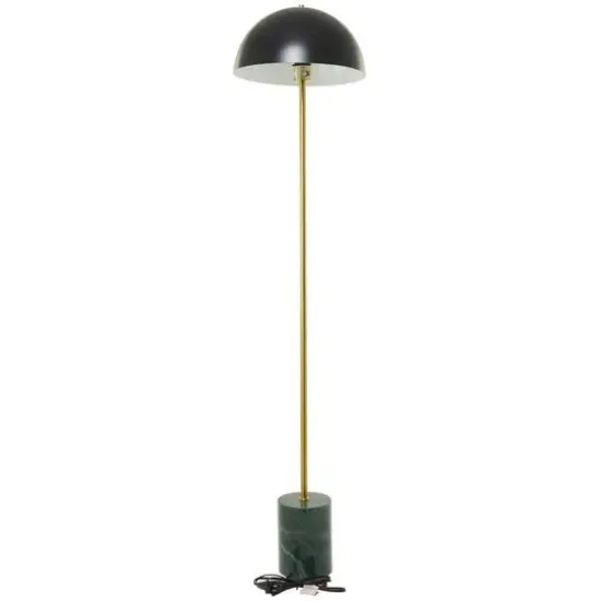 Black Metal Umbrella Style Floor Lamp with Marble Base 14" x 14" x 62" {6}