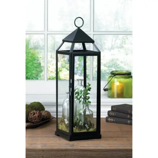 25'' Black Contemporary Lantern {3}