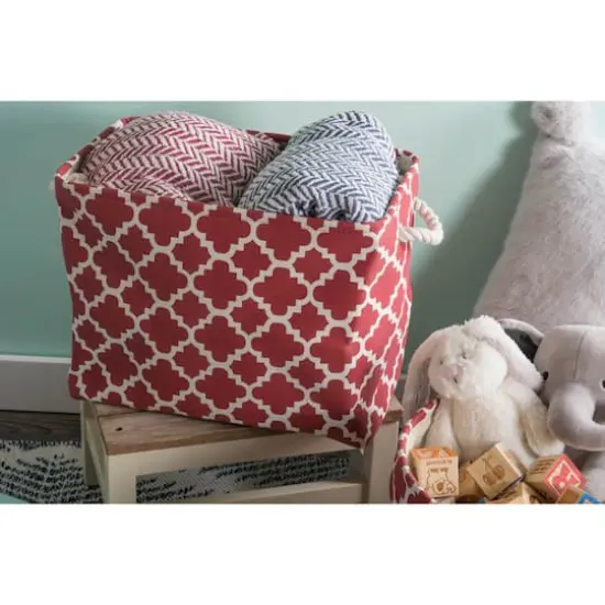 DII&reg; Small Rectangle Lattice Polyester Bin Rust {6}