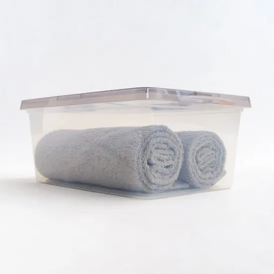 IRIS&reg; 17qt. Clear Snap Top Storage Box with Gray Lid {7}