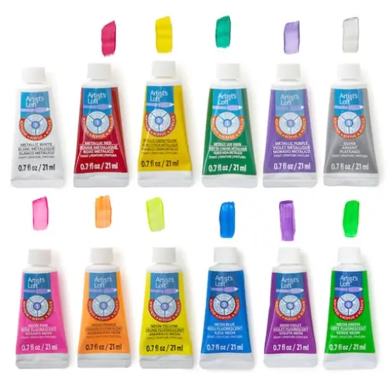 Metallic & Neon Acrylic Paint Set by Artist's Loft&trade; {4}