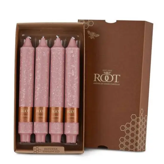 Root Candles 9" Unscented Timberline™ Collenette Taper Candles, 4ct. Dusty Rose {1}