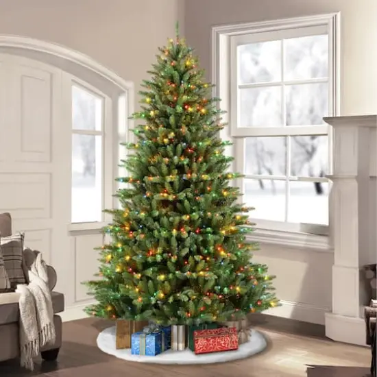 7.5ft. Pre-Lit Fraser Fir Artificial Christmas Tree, Color Select Clear & Multi-Colored Lights {4}