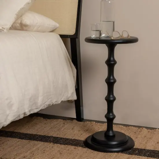 Hello Honey&reg; 25" Pedestal Cocktail Side Table Black {3}