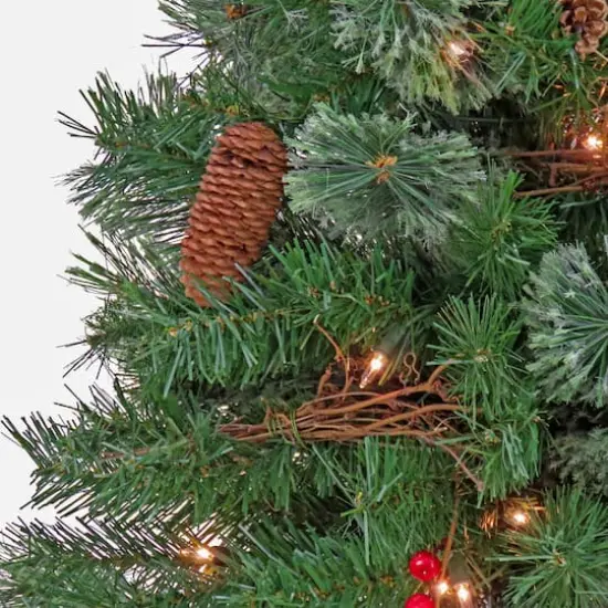 4ft. Pre-Lit Glistening Pine Entrance Artificial Christmas Tree, Clear Lights {4}