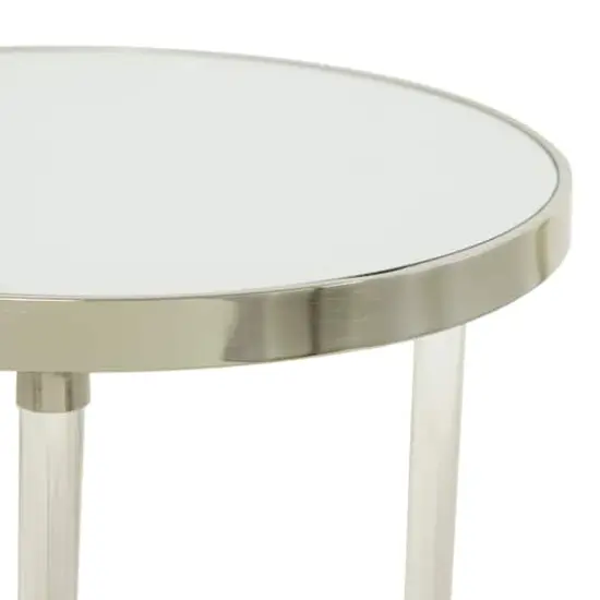 Silver Acrylic Contemporary Accent Table, 19" x 19" x 23" {4}