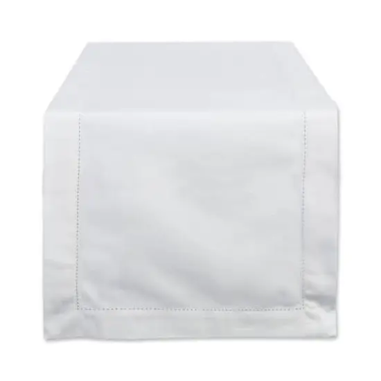 DII&reg; 108" Off White Hemstitch Table Runner {1}