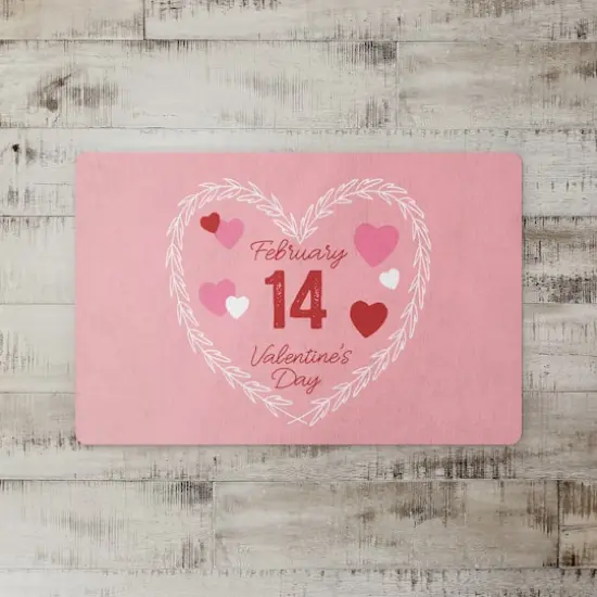 Valentine's Day Calendar Wreath 27" x 18" Floor Mat {3}