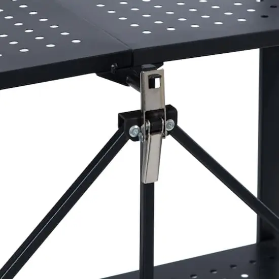 Organize It All Black 3-Tier Foldable Metal Rack with Wheels {5}