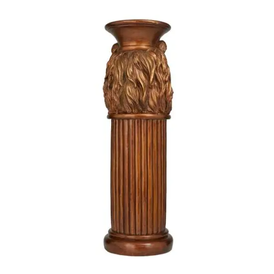 Bronze Polystone Traditional Pedestal Table, 25" x 8" x 9" {7}
