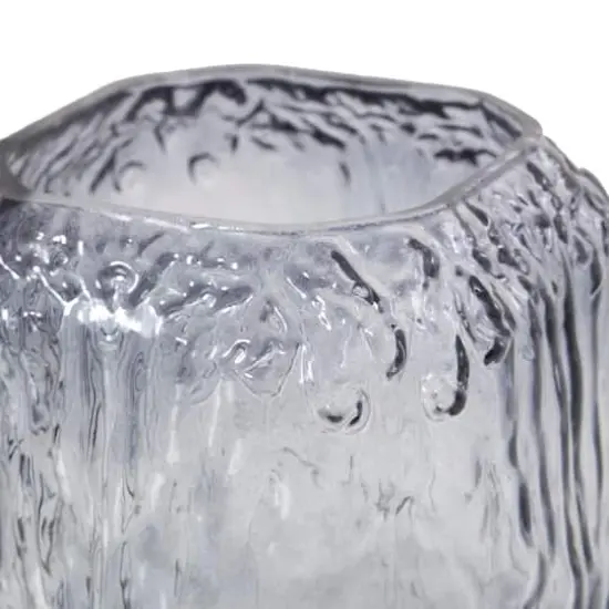 7" Gray Abstract Square Ombre Glass Vase {3}