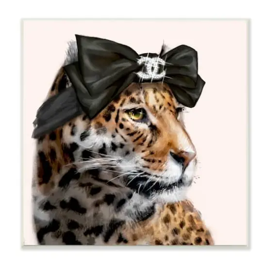 Stupell Industries Fashion Leopard Chic Animal Black Bow Glam,12" x 12" {1}