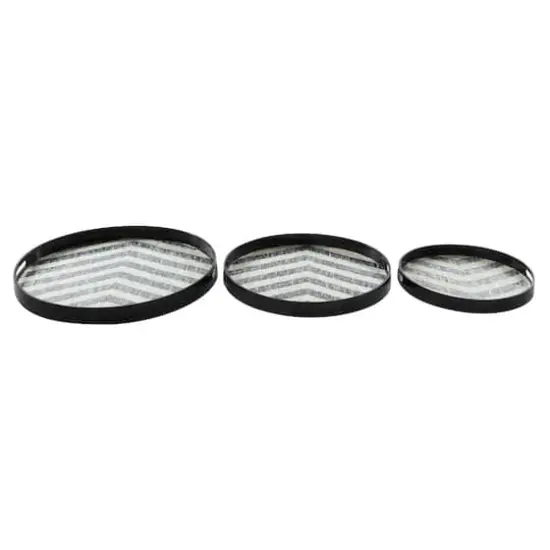 Black Mother of Pearl Modern Tray Set {5}