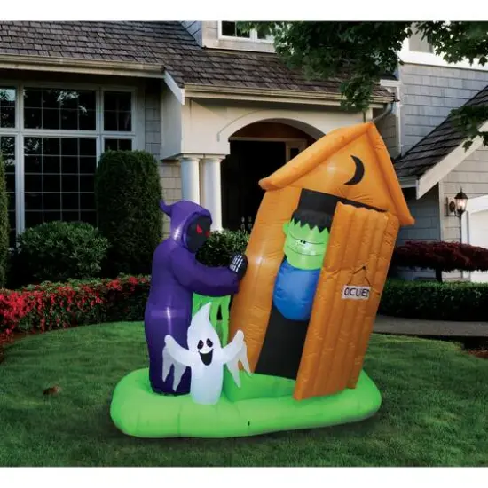 6.5ft. Inflatable Animated Monster Outhouse Scene {7}