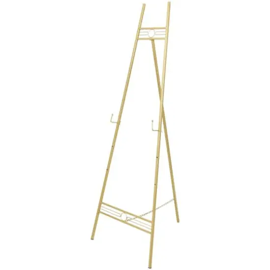 55.5" Gold Metal Geometric 3-Tier Display Easel {1}
