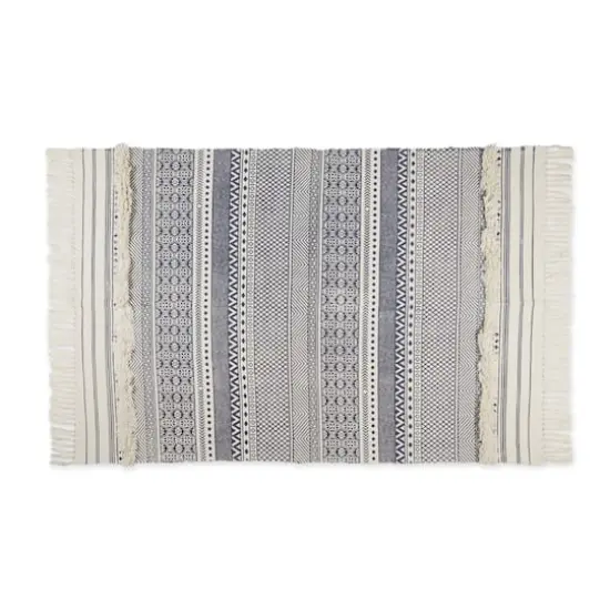 DII&reg; Shabby Chic Textured Hand-Loomed Shag Rug French Blue/Off White {1}