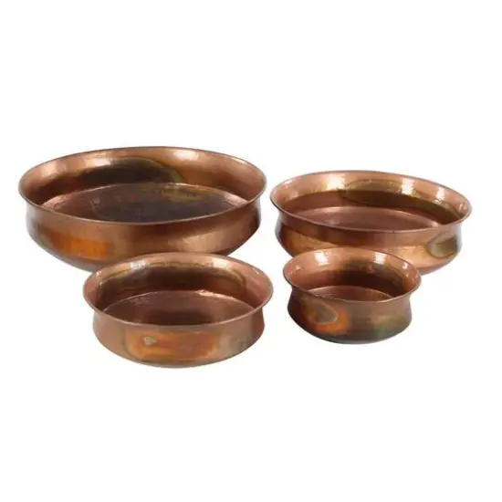 Copper Metal Rustic Planter Set {3}