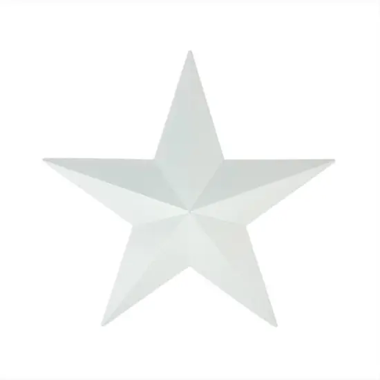 15" Matte White Country Rustic Star Indoor/Outdoor Wall Decoration {1}