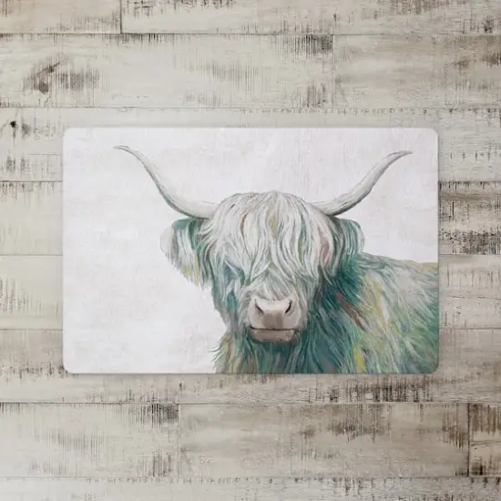 18" x 27" Painted Highland Cow Floor Mat {3}