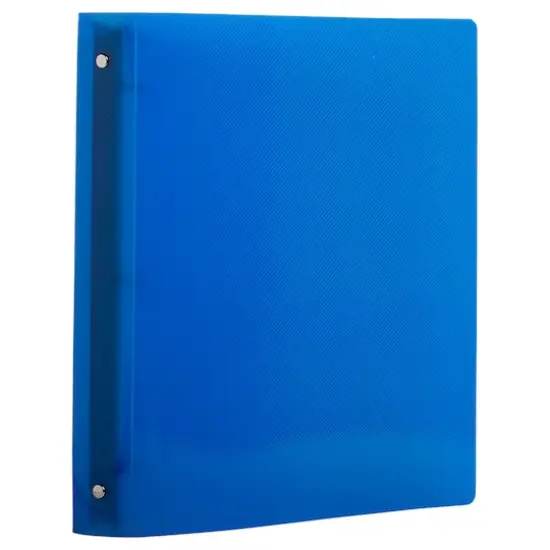 JAM Paper Glass Twill Plastic 3-Ring Binder Blue {4}