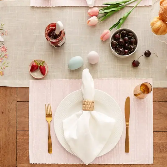 DII&reg; Chintz Rose Dobby Dots Rib Placemat (Set of 6) {7}