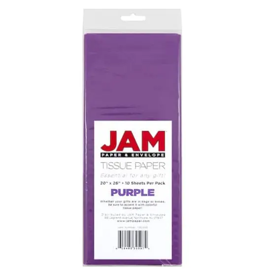 JAM Paper 20" x 26" Tissue Paper, 2 Packs of 10 Sheets Purple {6}