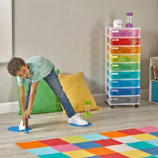 hand2mind 9-Drawer Rainbow Rolling Classroom Cart {3}