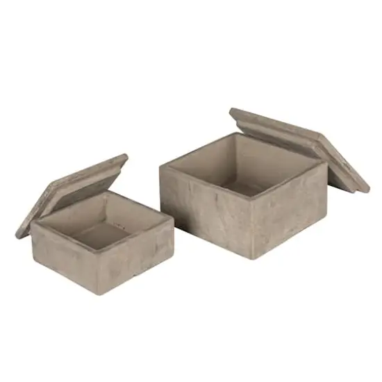 Hello Honey&reg; Gray Contemporary Cement Boxes with Lids {7}