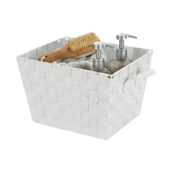 Simplify Small Woven Storage Bin Gray {5}