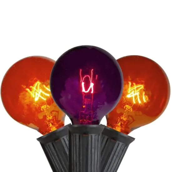10ct. Orange & Purple Globe Halloween String Lights {1}