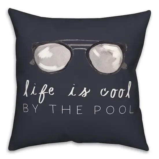 Life by the Pool Indoor/Outdoor Throw Pillow Navy {1}