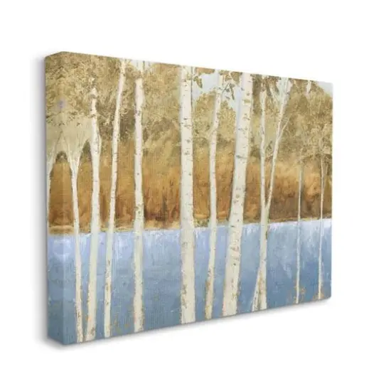 Stupell Industries Birch Tree Lake Landscape Nature Canvas Wall Art {1}