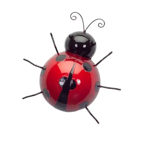Metal Ladybug Garden D&eacute;cor Set {4}